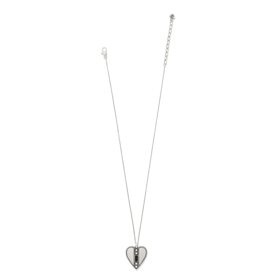 Pretty Tough Gem Heart Aqua Necklace
