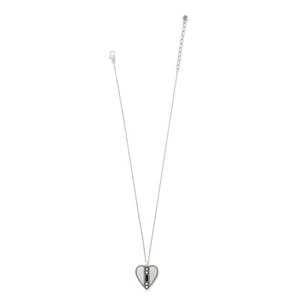 Pretty Tough Gem Heart Aqua Necklace