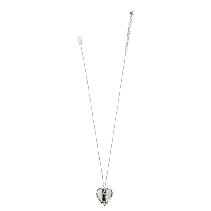 Pretty Tough Gem Heart Aqua Necklace