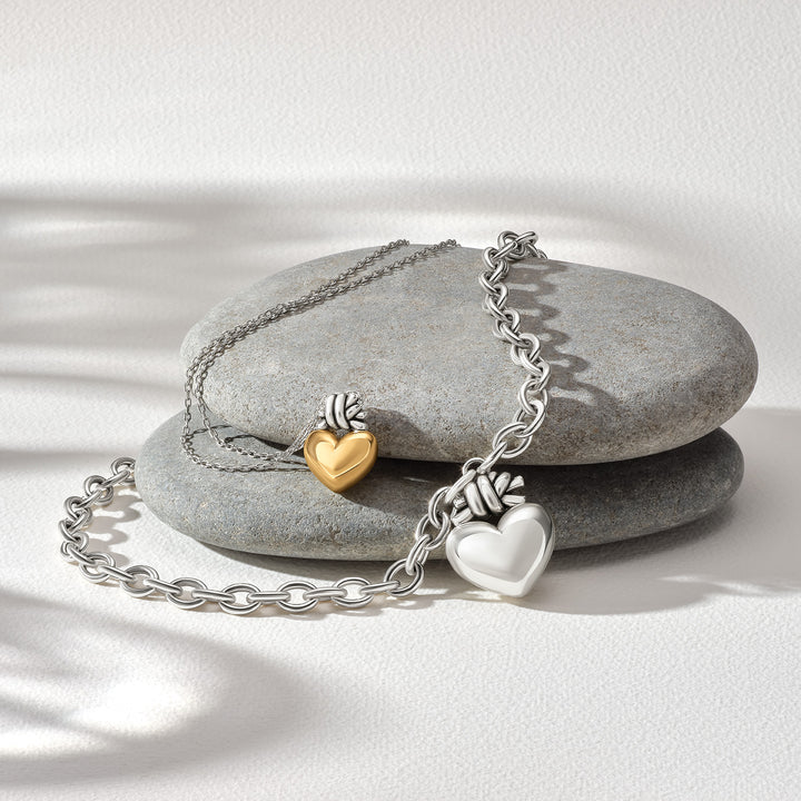 Brighton Interlok Love Knot Large Heart Necklace