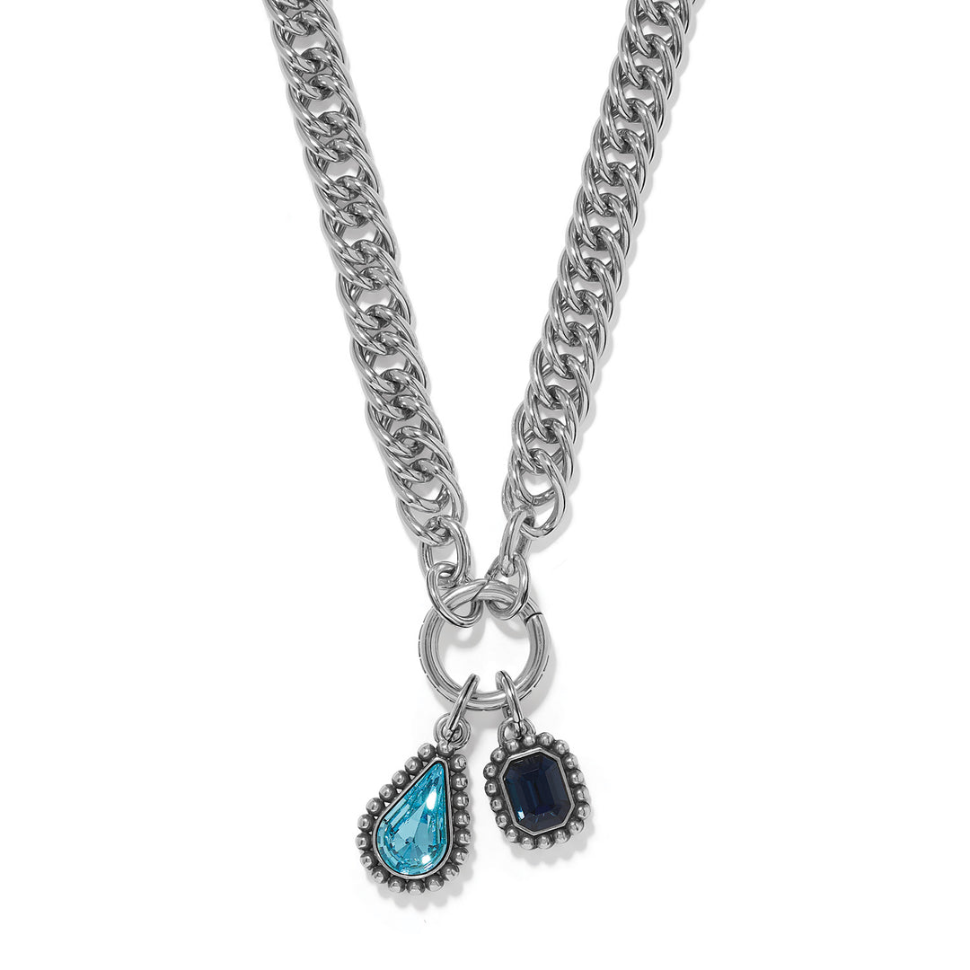 Brighton Twinkle Luxe Charm Link Blue Necklace