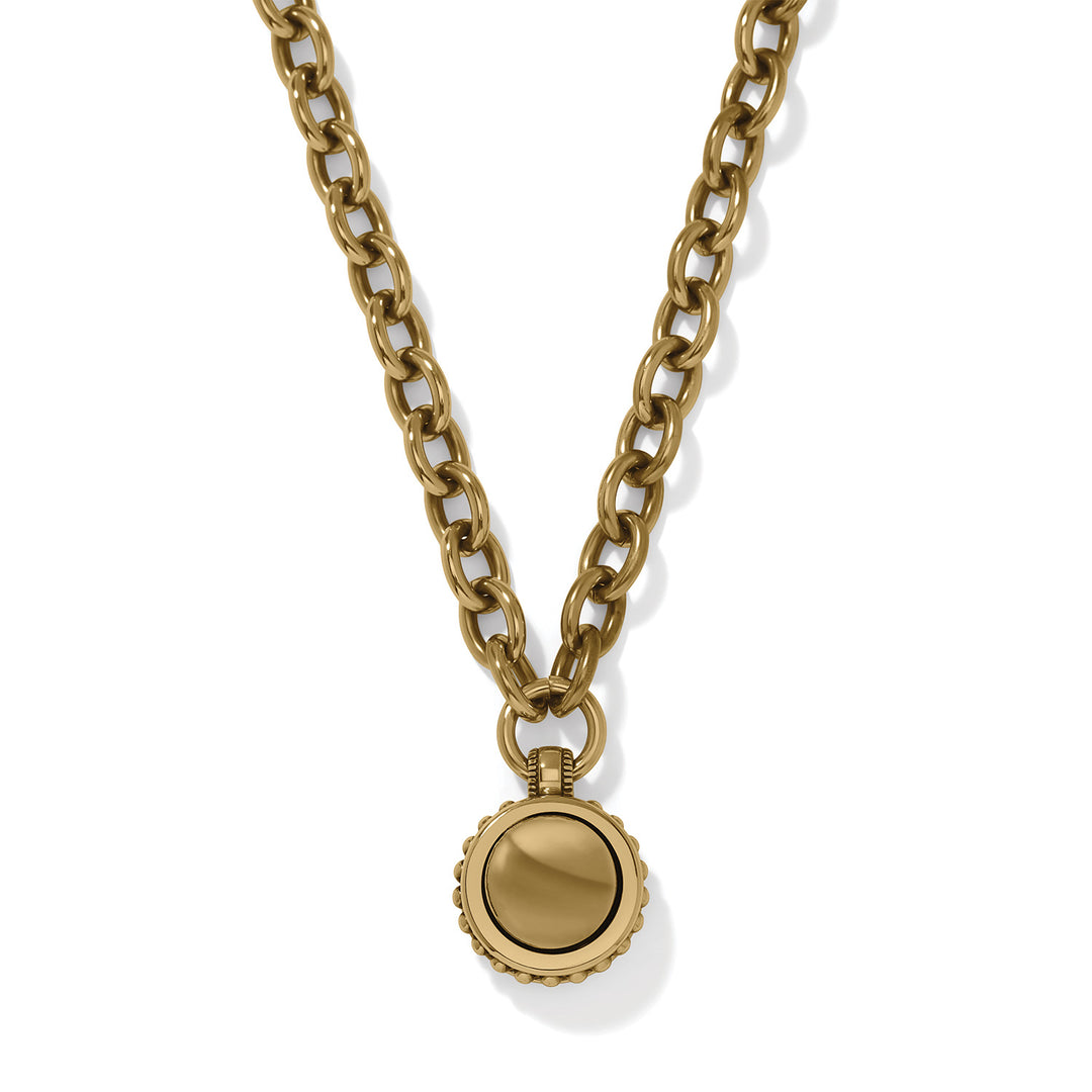 Brighton Pretty Tough Bold Stud Brass Necklace, studded brass necklace, front view