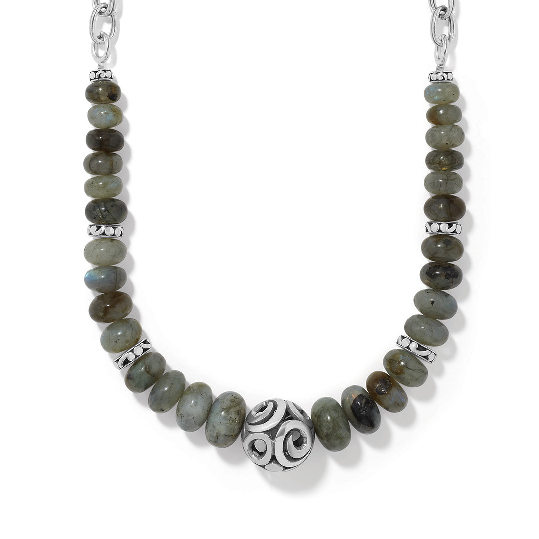 Brighton Contempo Sonora Plata Luna Necklace, beaded statement necklace, front view
