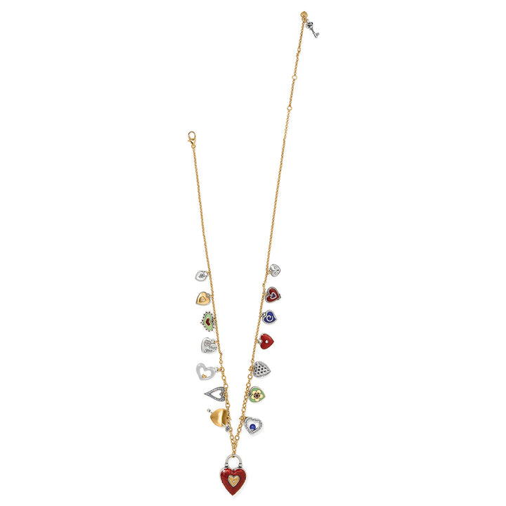 Brighton One Heart Long Necklace - Two-Tone Heritage Hearts