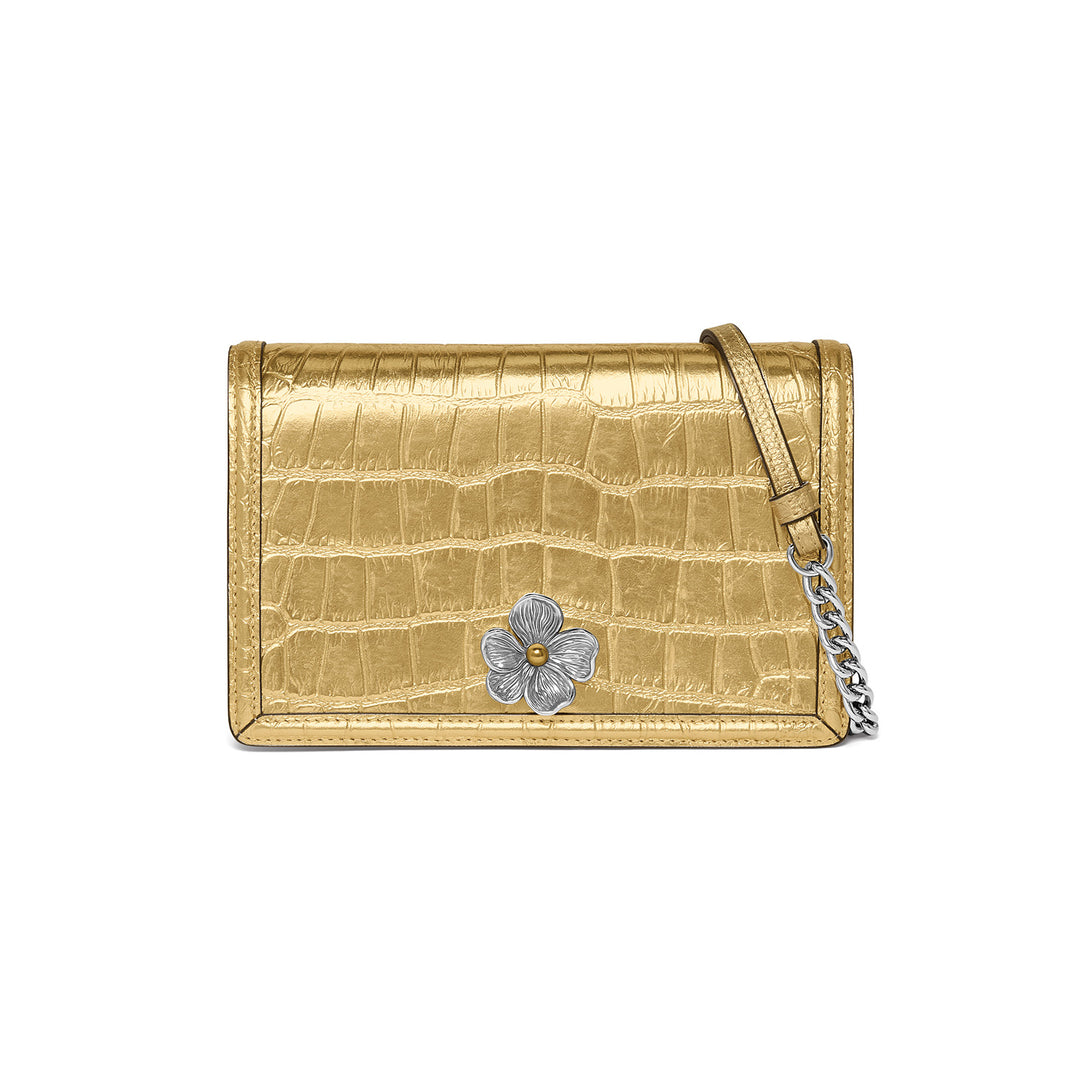 Brighton Everbloom Luxe Organizer Wallet - Gold, front view