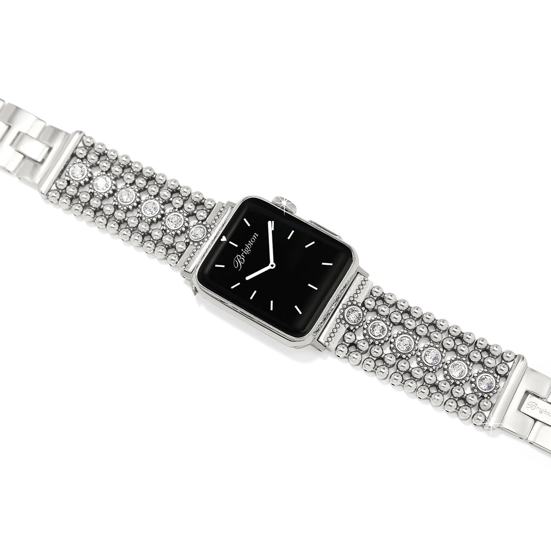 Brighton Twinkle Link Watch Band in silver plate featuring crystal-accented links and a fold-over clasp.