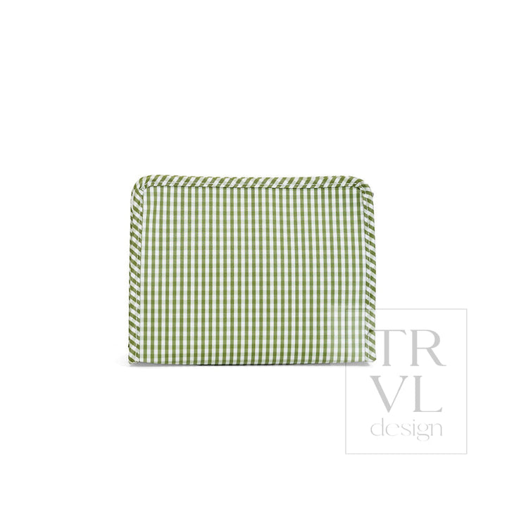 Trvl Design Roadie Medium Zip Pouch Gingham Moss