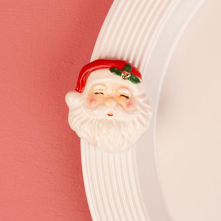 Nora Fleming Jolly Old Soul hand-painted vintage Santa face mini with rosy cheeks