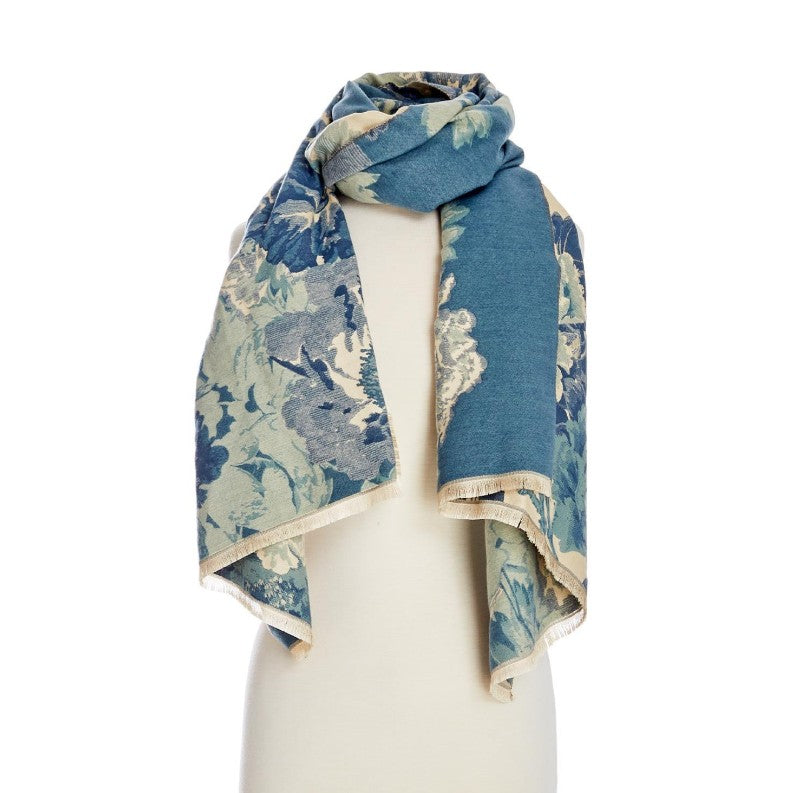 Gallery Floral Motif Double Sided Softer than Cashmere Shawl - Acrylic