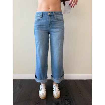 1822 Denim 30" Mid-Rise Roll Cuff Wide Leg Jean - Kitty Hawk