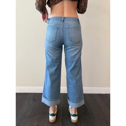 1822 Denim 30" Mid-Rise Roll Cuff Wide Leg Jean - Kitty Hawk