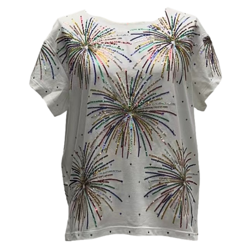 WHITE MEGA FIREWORK TEE