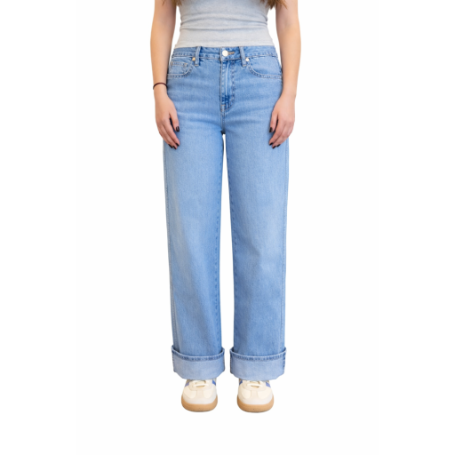 1822 Denim 30" Mid-Rise Roll Cuff Wide Leg Jean - Kitty Hawk
