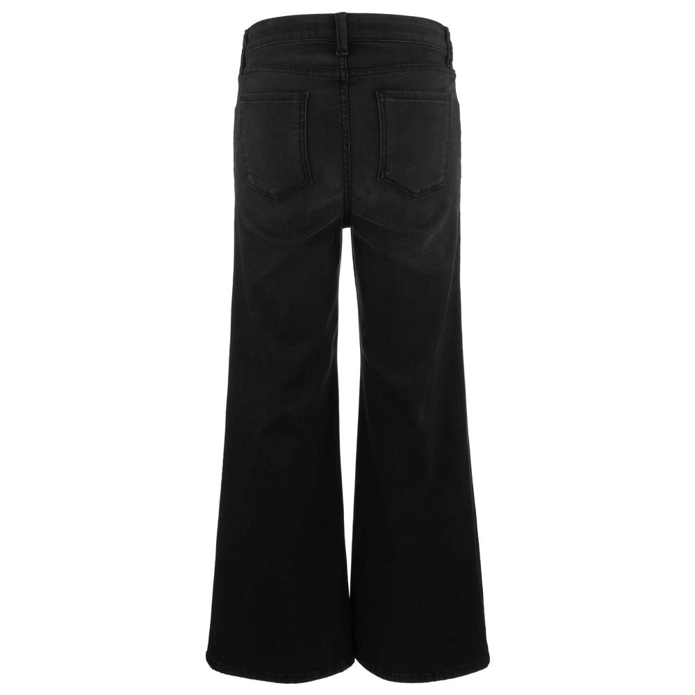 Kut from the Kloth Meg High Rise Fab Ab Wide Leg Jeans in black featuring a high waist and clean regular hem.
