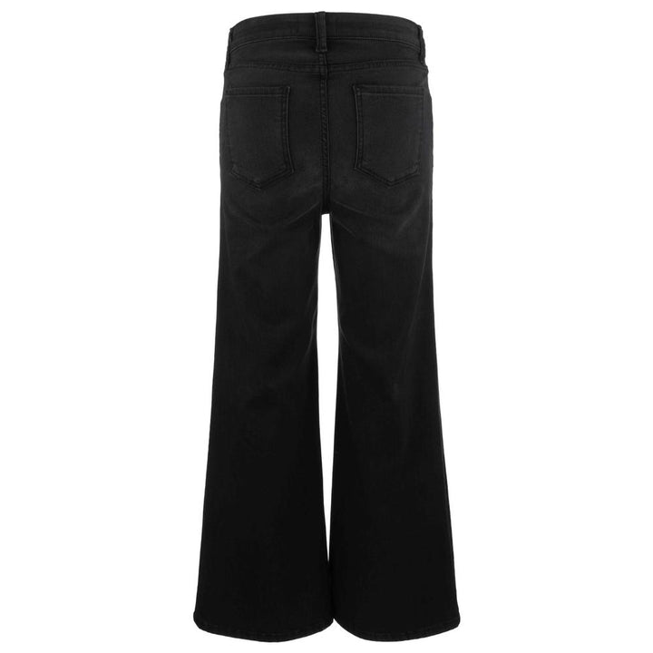Kut from the Kloth Meg High Rise Fab Ab Wide Leg Jeans in black featuring a high waist and clean regular hem.