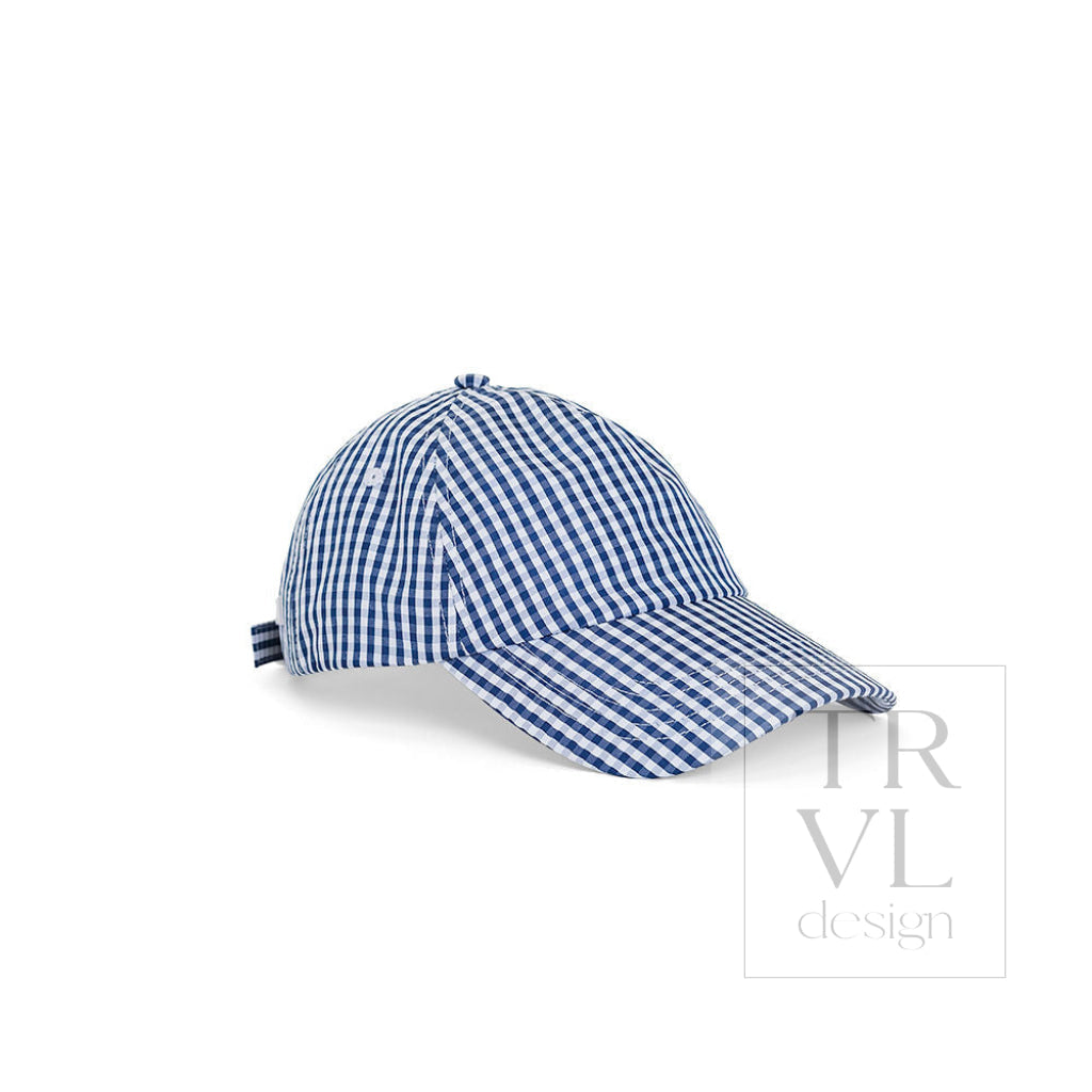 Trvl Design Signature Kids Ball Cap Gingham Navy