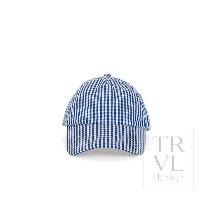 TRVL Design Gingham Navy Kids Ball Cap