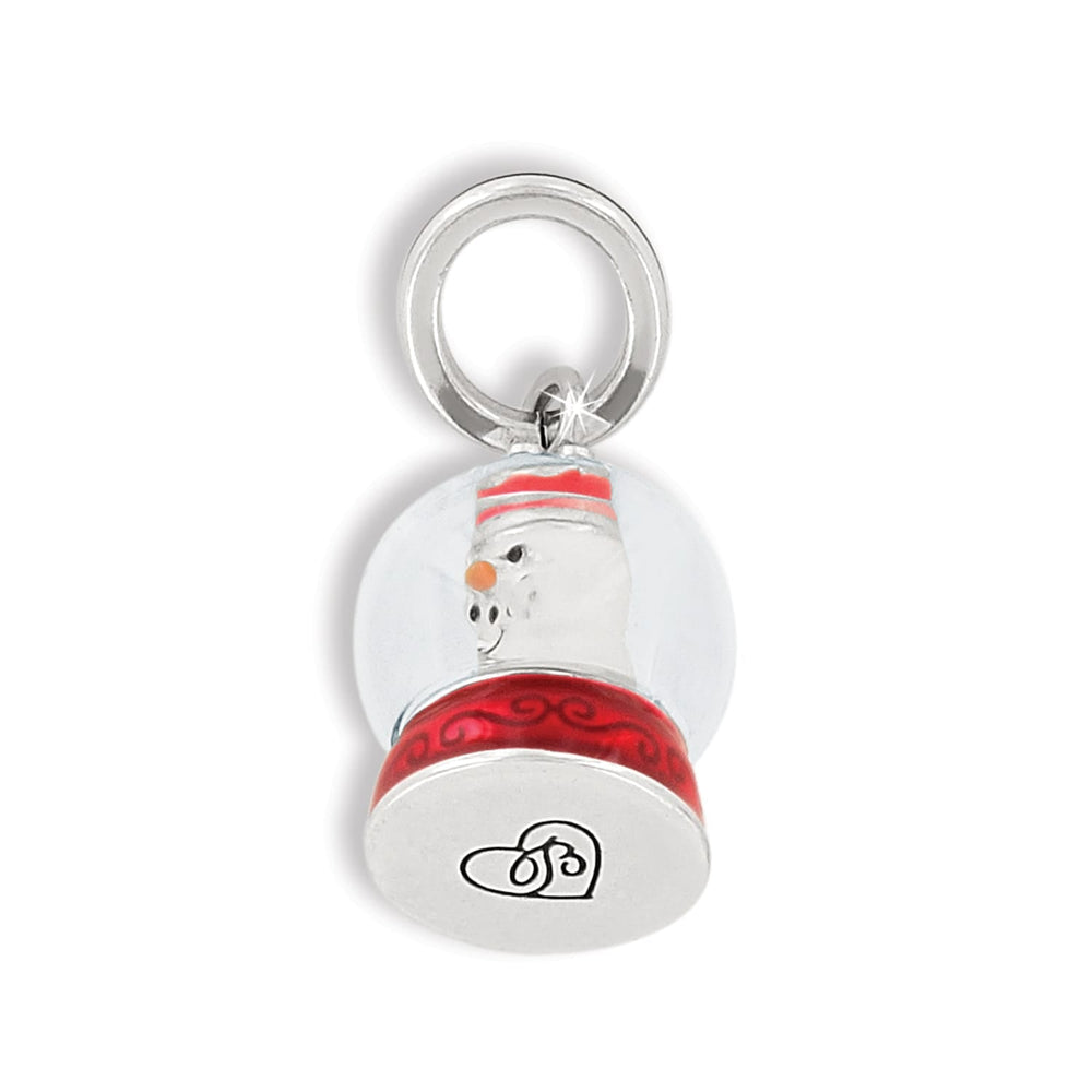 Brighton Snowglobe Snowman Charm, enamel Christmas charm, alternate view