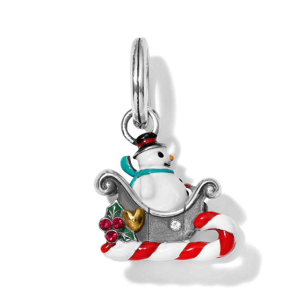 Brighton Snowman Sleigh charm detail