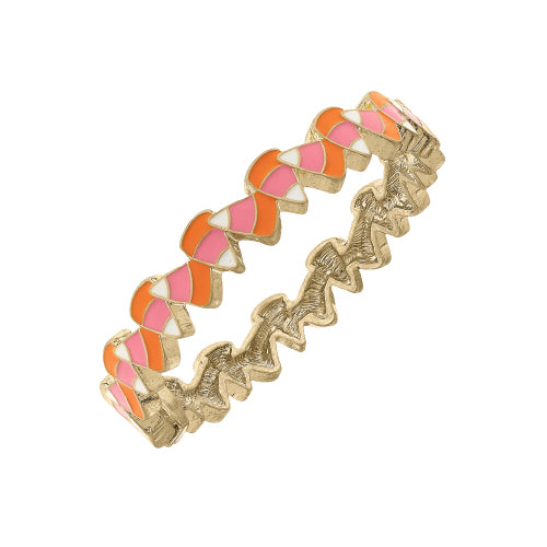 Halloween Candy Corn Pink/Orange/White Hinge Bangle