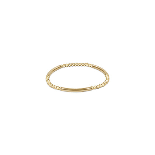 Bliss Bar Gold Pattern 3mm Bead Bracelet - Gold