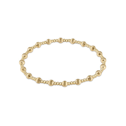 Dignity Sincerity Pattern 4mm Bead Bracelet - Gold