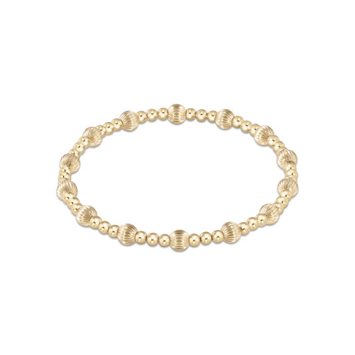 Dignity Sincerity Pattern 5mm Bead Bracelet - Gold