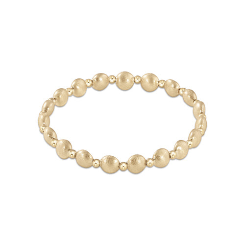 Honesty Gold Grateful Pattern 6mm Bead Bracelet