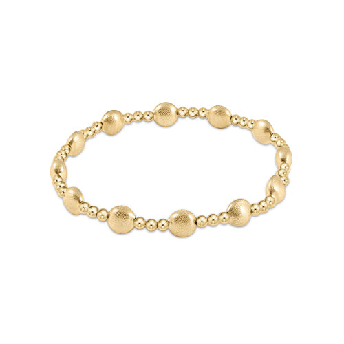 Honesty Gold Sincerity Pattern 6mm Bead Bracelet