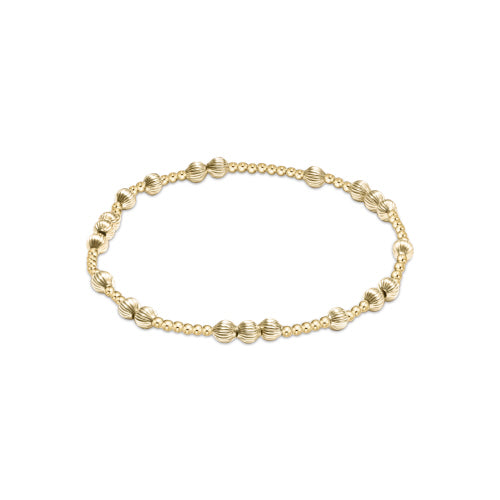 enewton Hope Unwritten Dignity 4mm gold-filled bead bracelet featuring alternating 2mm and 4mm beads on a white background