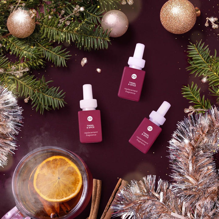 CB + PURA HOLIDAY - TINSEL &amp; SPICE DIFFUSER REFILL, 0.33 oz