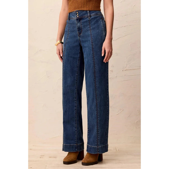 Tribal Audrey Hugging Wide Denim Trouser - Dusk