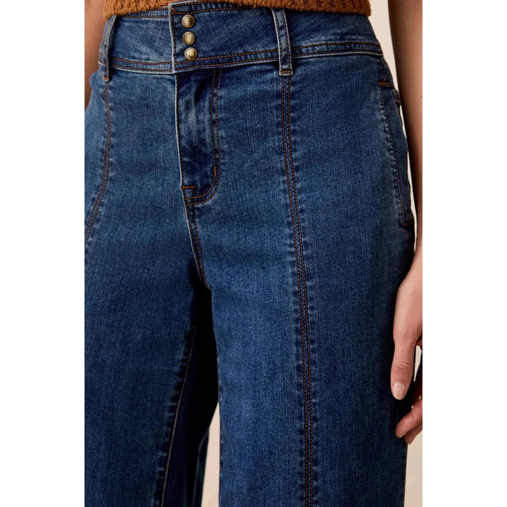 Tribal Audrey Hugging Wide Denim Trouser - Dusk