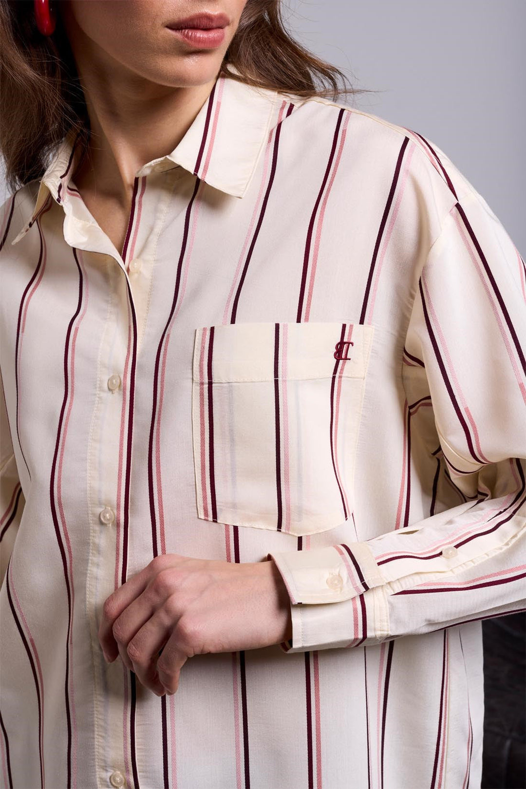 Tribal BLUE THREAD Lightweight Oversized Striped Blouse - Antique White | Tribal Women&