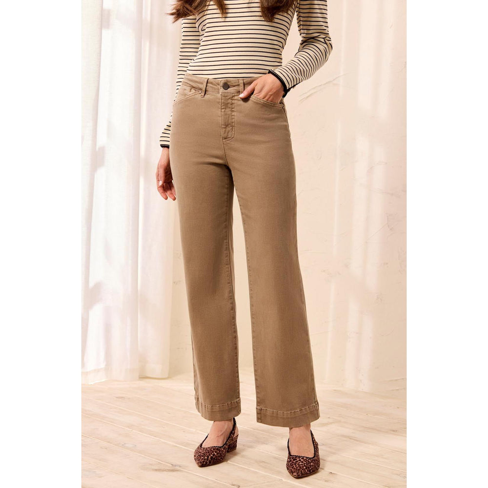 Tribal Comfort Stretch Wide Leg Pull-On Pants - Fossil | Tribal Women's Fashion