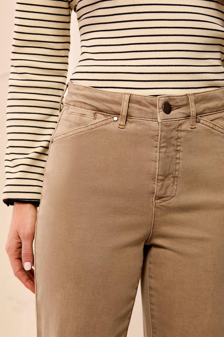 Tribal Comfort Stretch Wide Leg Pull-On Pants - Fossil | Tribal Women&