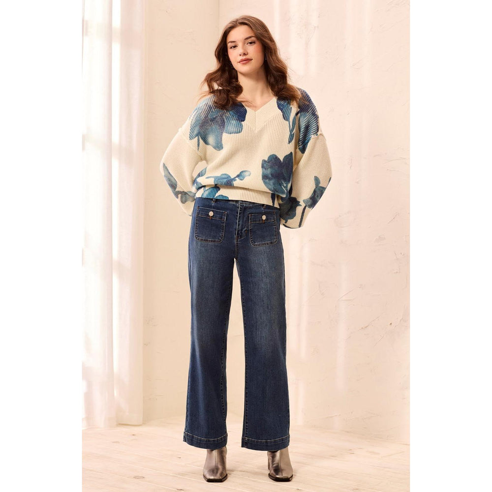 Tribal Sophia Curvy Super Straight Ankle Denim Jeans - Dusk | Tribal Women's Fashion