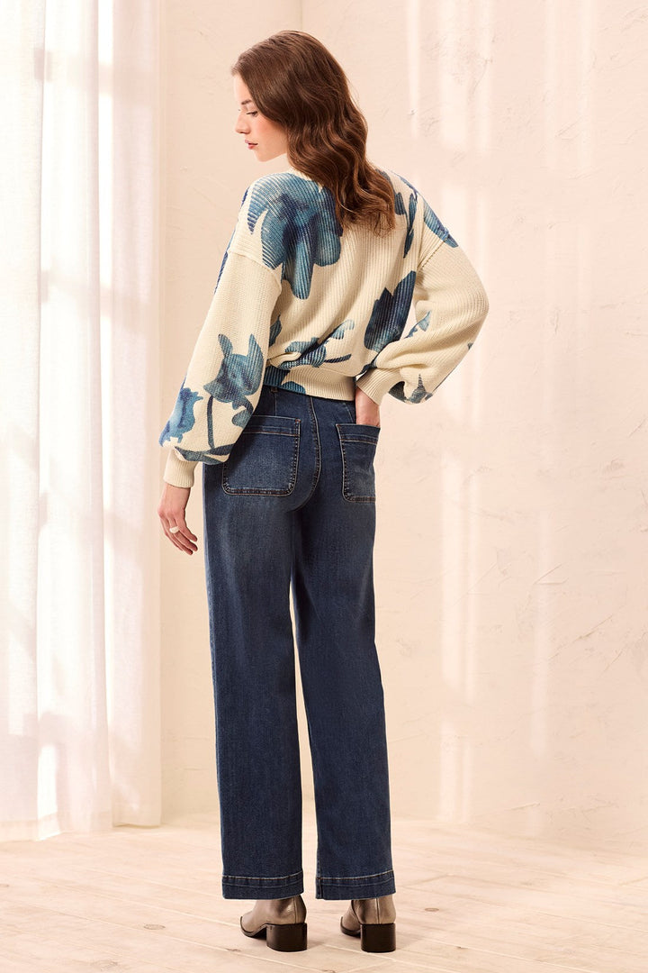 Tribal Sophia Curvy Super Straight Ankle Denim Jeans - Dusk | Tribal Women&