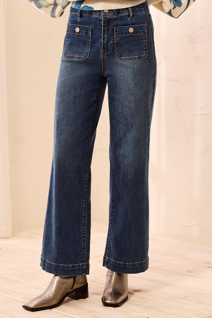 Tribal Sophia Curvy Super Straight Ankle Denim Jeans - Dusk | Tribal Women&