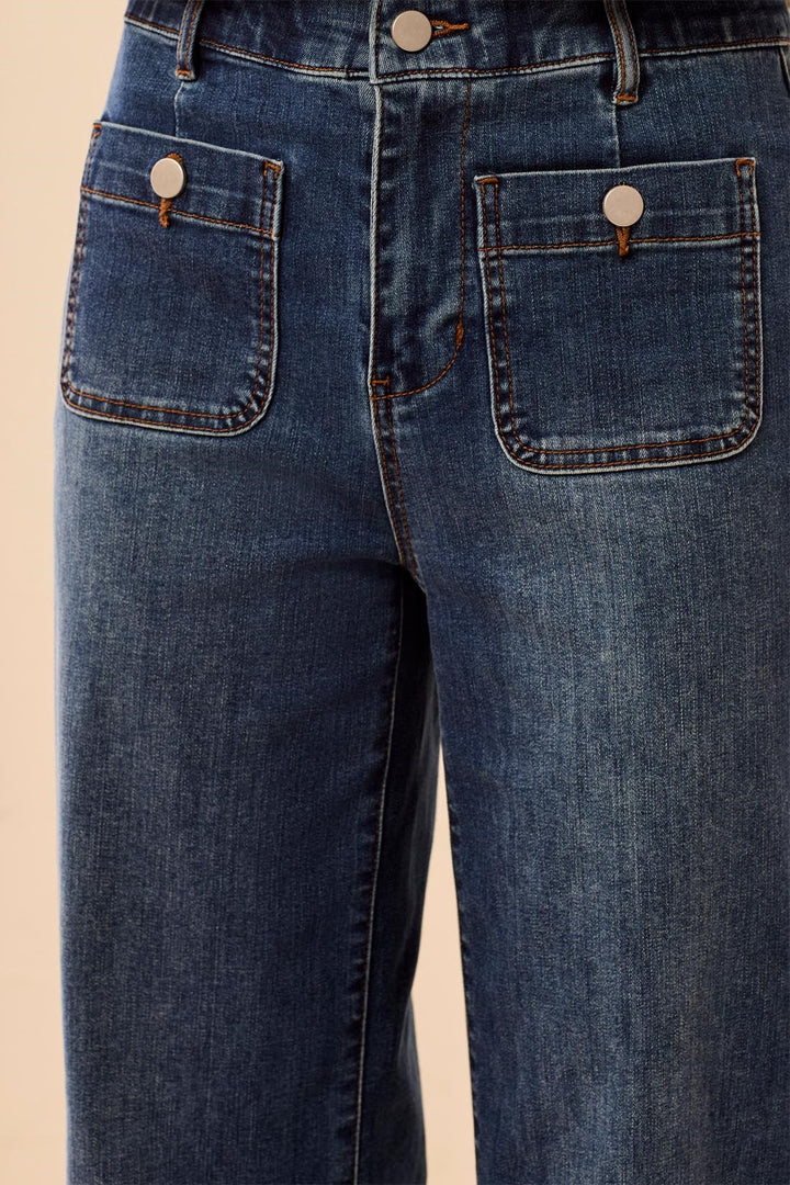 Tribal Sophia Curvy Super Straight Ankle Denim Jeans - Dusk | Tribal Women&