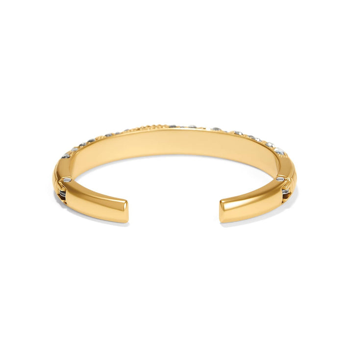 Brighton Trust Your Journey Golden Double Hinged Bangle - gold plated fine quality crystals bracelet, side view