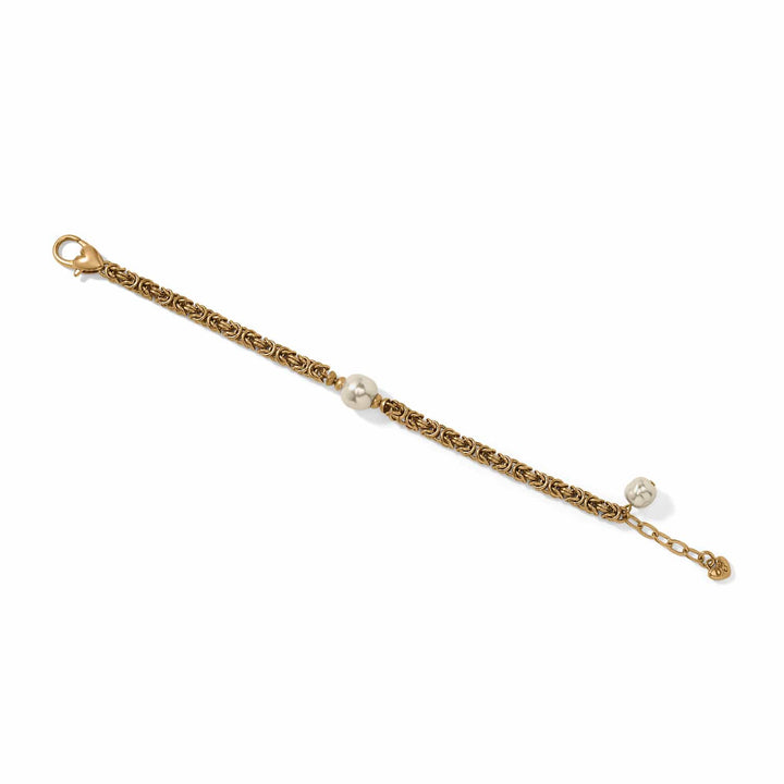 Brighton Trust Your Journey Pearl Chain Bracelet - gold plated japanese baroque pearls bracelet, side view