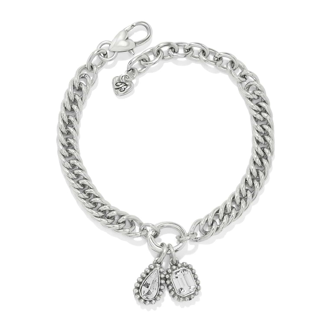 Brighton Twinkle Luxe Charm Link Bracelet silver crystal