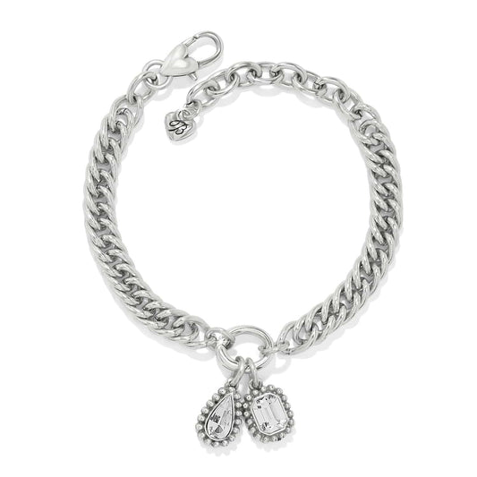 Brighton Twinkle Luxe Charm Link Bracelet silver crystal