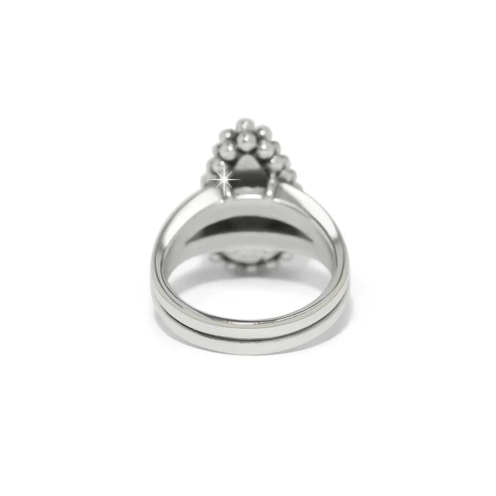 Brighton Twinkle Luxe Teardrop Ring - Silver Plated Solitaire Band