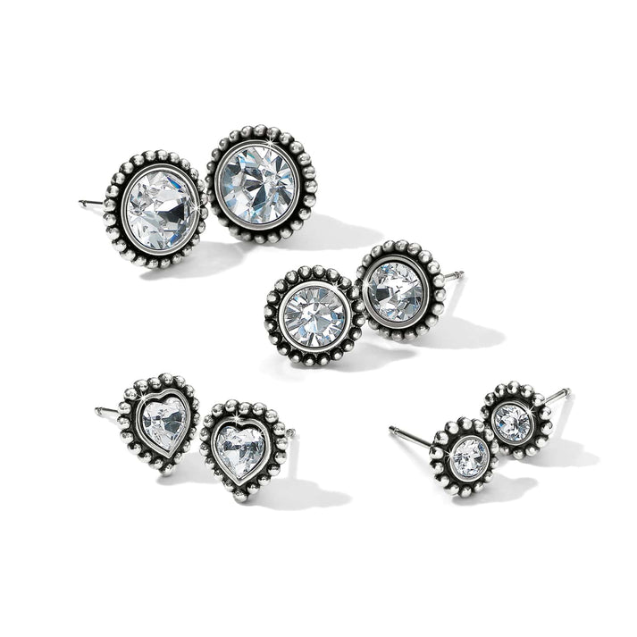 Brighton Twinkle Medium Post Earrings featuring silver-plated crystal studs.