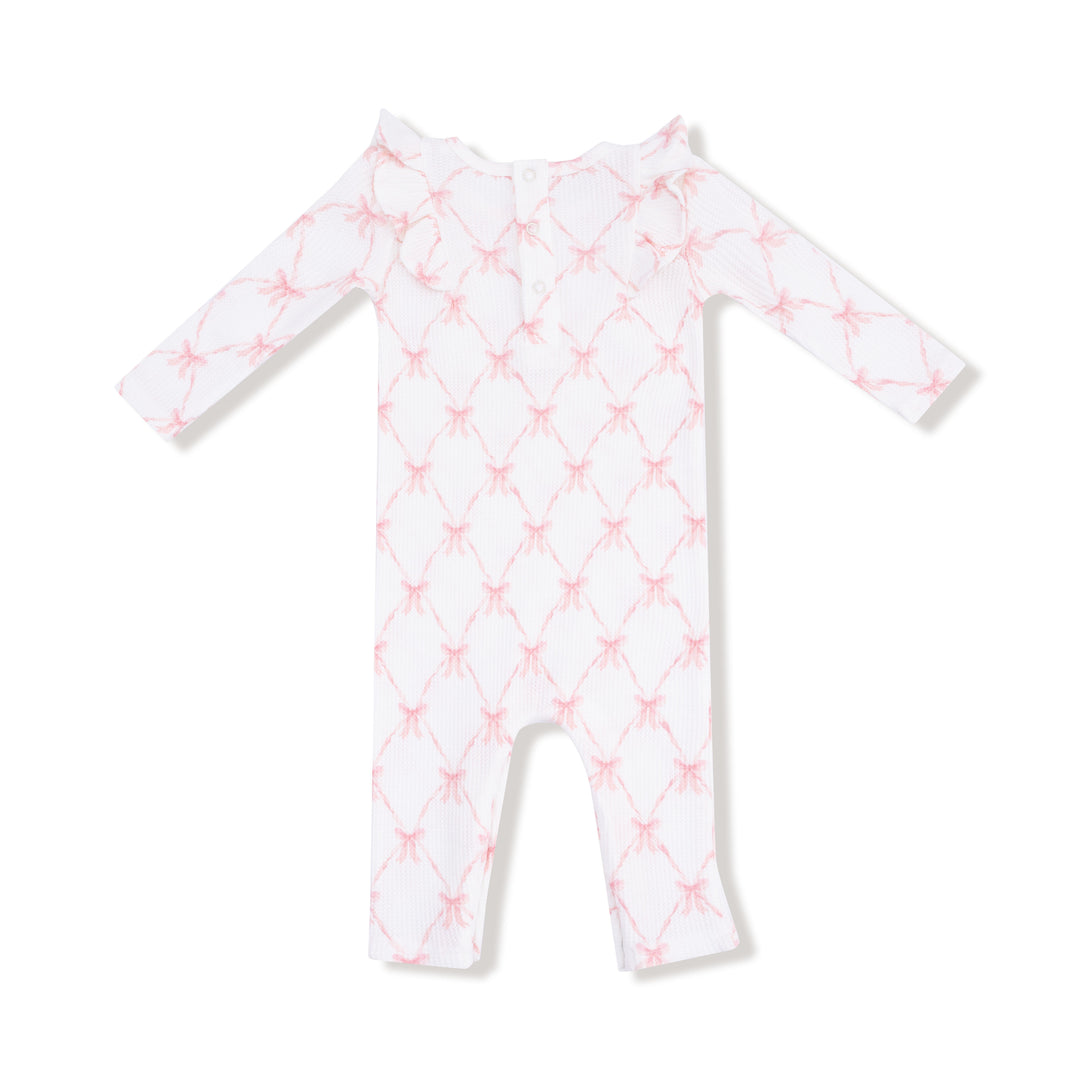 Ribbon Bow Trellis- LS Ruffle Romper