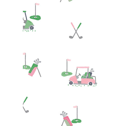 Baby Golf Carts - Pink - Smocked Peter Pan Snap Footie
