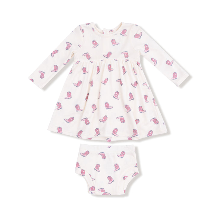 Petite Cowgirl Boots - Simple Dress + Bloomer