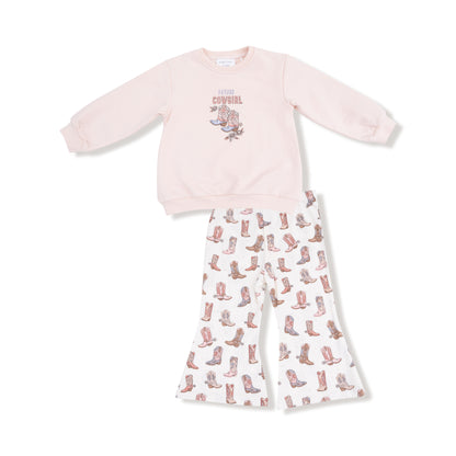 Future Cowgirl - French Terry Oversize Sweatshirt With Silk Screen And Bamboo Baby Bell